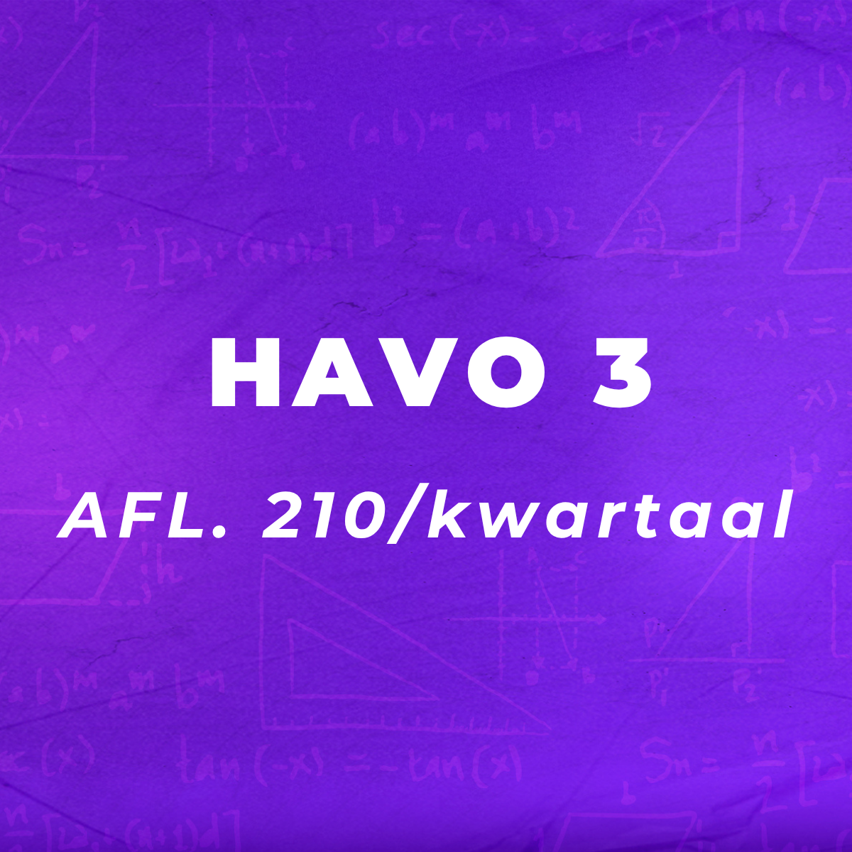 Quarterly payment plan for online wiskunde lessons for students of HAVO 3