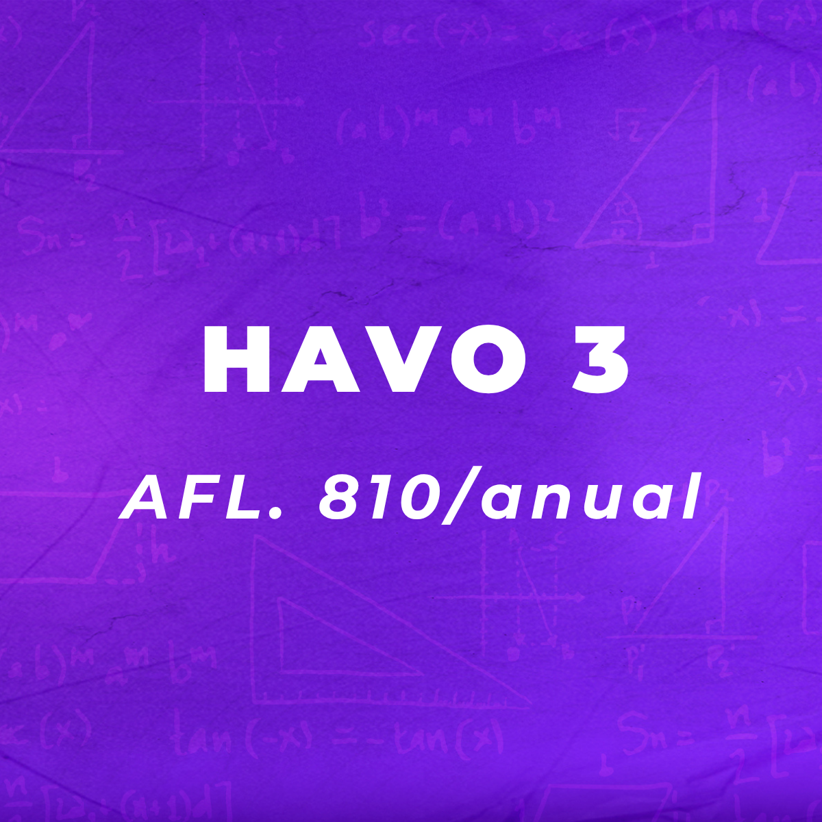 Yearly payment plan for online wiskunde lessons for students of HAVO 3